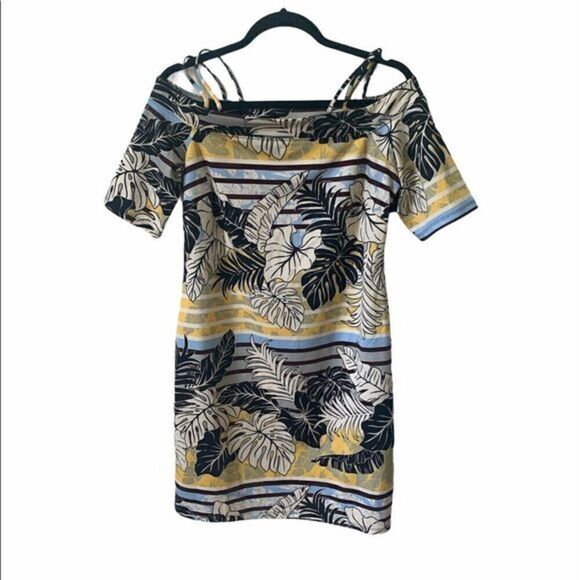 H&M Floral Cold Shoulder Dress Size L‎ - Picture 1 of 9